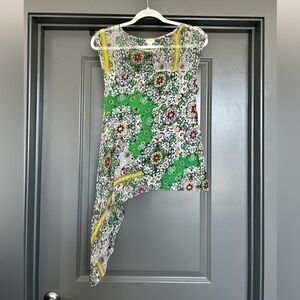 EUC Anthropologie Tiny brand Mixed Media Tie Front Blouse Size M